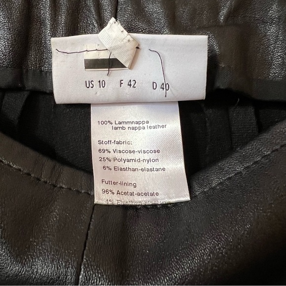 Akris Punto | Fancy Pants in Lamb Nappa Leather High Rise Trousers Black Size 10 - Picture 3 of 13